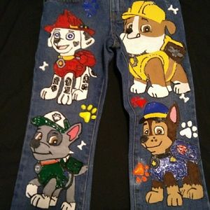 Handpainted Custom Paw Patrol Denim Set